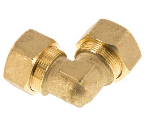 22mm Brass 90 deg Elbow Compression Fitting 54 Bar DIN EN 1254-2