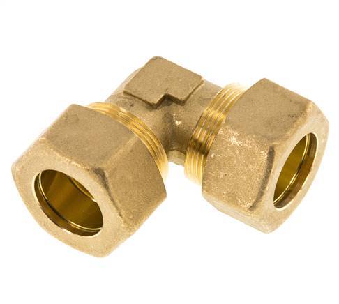 22mm Brass 90 deg Elbow Compression Fitting 54 Bar DIN EN 1254-2
