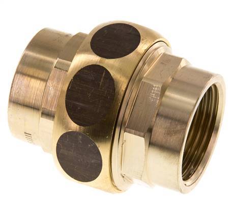 Rp 1'' Brass Double Nipple 3-pieces with Conically sealing 16 Bar