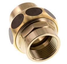 Rp 1'' Brass Double Nipple 3-pieces with Conically sealing 16 Bar