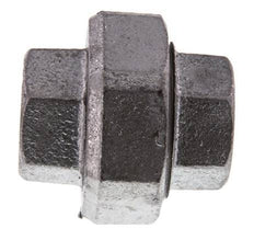 Rp 3/4'' Zinc plated Cast iron Double Nipple 3-pieces with Conically sealing 25 Bar