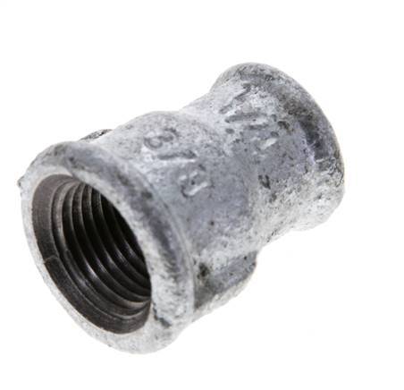 Rp 3/8'' x Rp 1/4'' Zinc plated Cast iron Round Socket 25 Bar [5 Pieces]