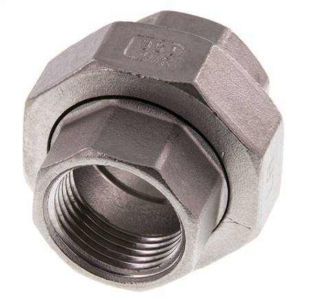 3/4'' NPT Stainless steel Double Nipple 3-pieces with Conically sealing 16 Bar