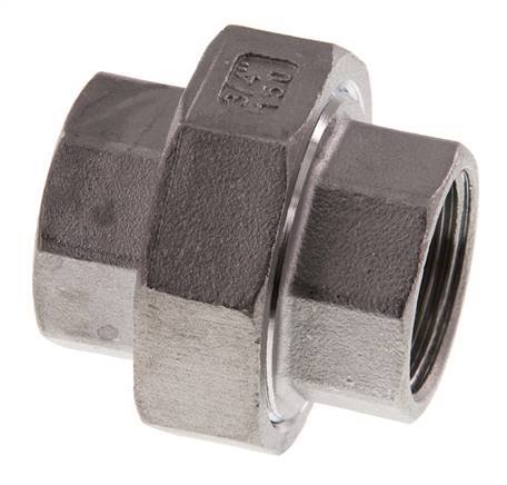 Rp 3/4'' Stainless steel Double Nipple 3-pieces with Conically sealing 16 Bar