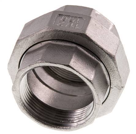 1 1/2'' NPT Stainless steel Double Nipple 3-pieces with Conically sealing 16 Bar