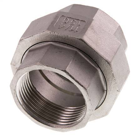 Rp 1 1/4'' Stainless steel Double Nipple 3-pieces with Conically sealing 16 Bar