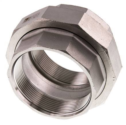 Rp 2 1/2'' Stainless steel Double Nipple 3-pieces with Conically sealing 16 Bar