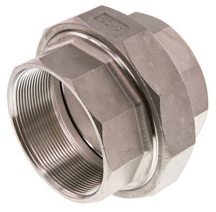 Rp 3'' Stainless steel Double Nipple 3-pieces with Conically sealing 16 Bar