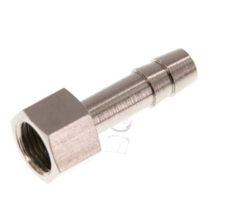 G 1/8'' x 6mm Nickel plated Brass Hose barb 16 Bar [5 Pieces]