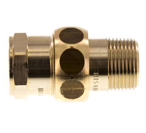 Rp 3/4'' x R 3/4'' F/M Brass Double Nipple 3-pieces with Conically sealing 16 Bar