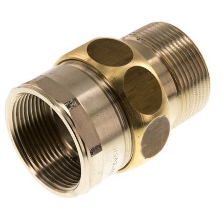 Rp 1 1/2'' x R 1 1/2'' F/M Brass Double Nipple 3-pieces with Conically sealing 16 Bar