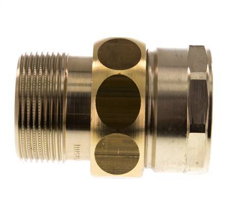 Rp 1 1/2'' x R 1 1/2'' F/M Brass Double Nipple 3-pieces with Conically sealing 16 Bar