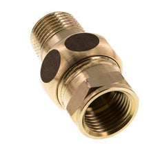 Rp 1/2'' x R 1/2'' F/M Brass Double Nipple 3-pieces with Flat sealing 16 Bar