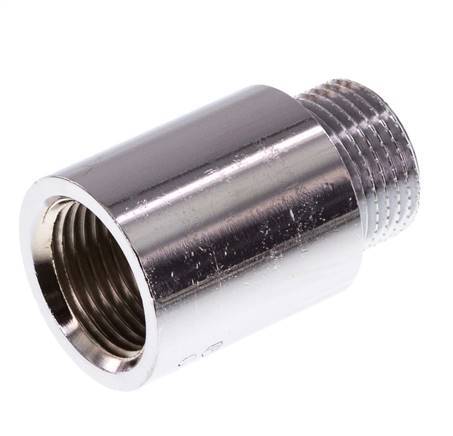 G 3/8'' F/M Chromium plated Brass Extension DIN 3523 - 25 mm