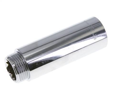 G 1'' F/M Chromium plated Brass Extension DIN 3523 - 100 mm
