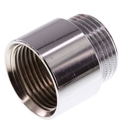 G 1'' F/M Chromium plated Brass Extension DIN 3523 - 25 mm