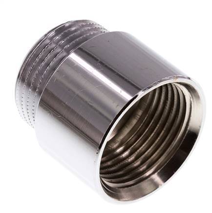 G 1'' F/M Chromium plated Brass Extension DIN 3523 - 25 mm