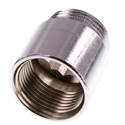 G 1'' F/M Chromium plated Brass Extension DIN 3523 - 30 mm