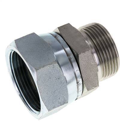 G 1 1/2'' x G 1 1/4'' F/M Zinc plated Steel Reducing Adapter 125 Bar - Hydraulic