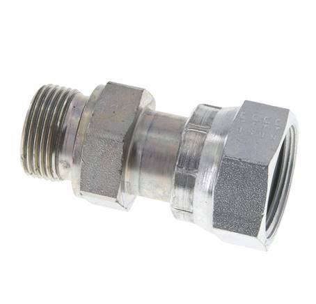 UN 1-3/16''-12 x G 3/4'' F/M Zinc plated Steel Reducing Adapter ORFS 400 Bar - Hydraulic