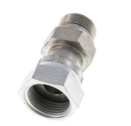UN 1-3/16''-12 x G 3/4'' F/M Zinc plated Steel Reducing Adapter ORFS 400 Bar - Hydraulic