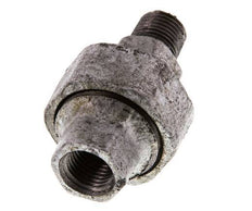 Rp 1/4'' x R 1/4'' F/M Zinc plated Cast iron Double Nipple 3-pieces with Conically sealing 25 Bar