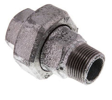 Rp 3/4'' x R 3/4'' F/M Zinc plated Cast iron Double Nipple 3-pieces with Conically sealing 25 Bar