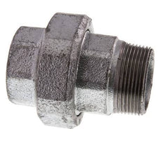 Rp 1 1/2'' x R 1 1/2'' F/M Zinc plated Cast iron Double Nipple 3-pieces with Conically sealing 25 Bar