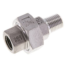 1/4'' NPT x 1/4'' NPT F/M Stainless steel Double Nipple 3-pieces with Conically sealing 16 Bar