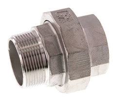 1 1/2'' NPT x 1 1/2'' NPT F/M Stainless steel Double Nipple 3-pieces with Conically sealing 16 Bar