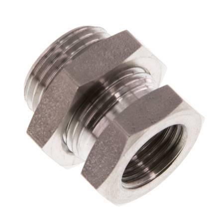 G 1/4'' x G 3/8'' F/M Stainless steel Bulkhead Fitting 40 Bar