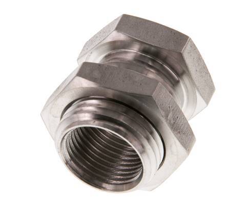 G 3/8'' x G 1/2'' F/M Stainless steel Bulkhead Fitting 40 Bar