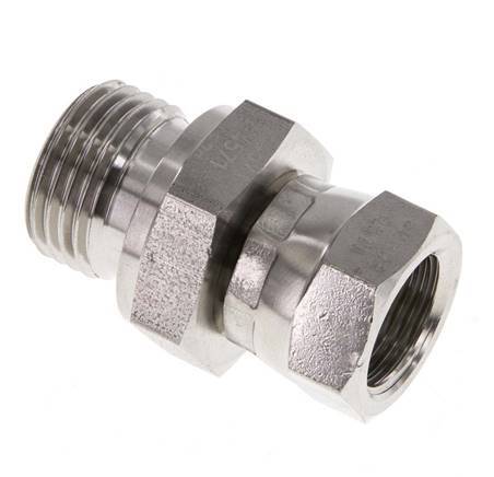 G 3/8'' x G 1/2'' F/M Stainless steel Reducing Adapter 350 Bar - Hydraulic