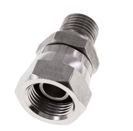 G 3/8'' x G 1/4'' F/M Stainless steel Reducing Adapter 350 Bar - Hydraulic