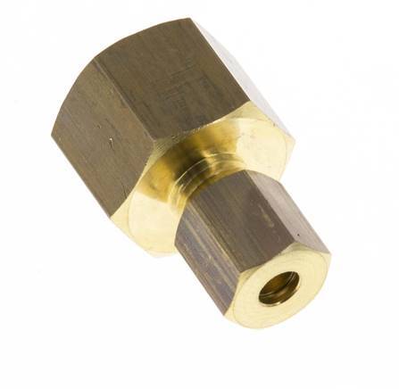 G 1/4'' x 4mm Brass Straight Compression Fitting 150 Bar DIN EN 1254-2