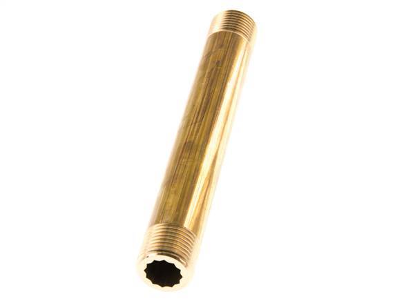 G 1/2'' Brass Double Pipe Nipple 16 Bar DIN 2982 - 150mm