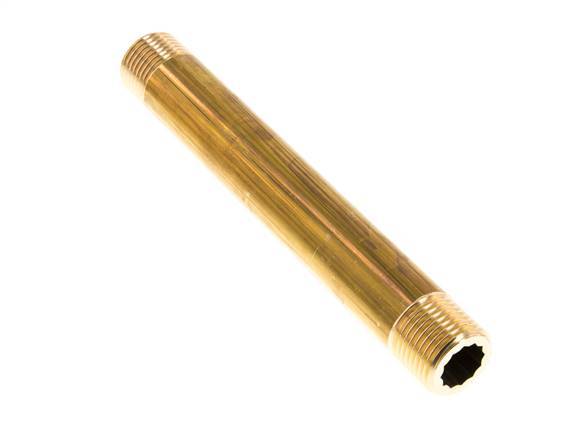 G 1/2'' Brass Double Pipe Nipple 16 Bar DIN 2982 - 150mm