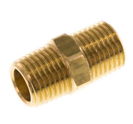 R 1/4'' Brass Double Nipple 16 Bar [5 Pieces]