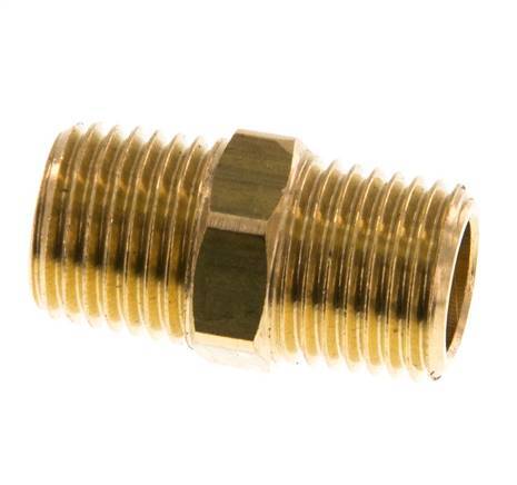 R 1/4'' Brass Double Nipple 16 Bar [5 Pieces]