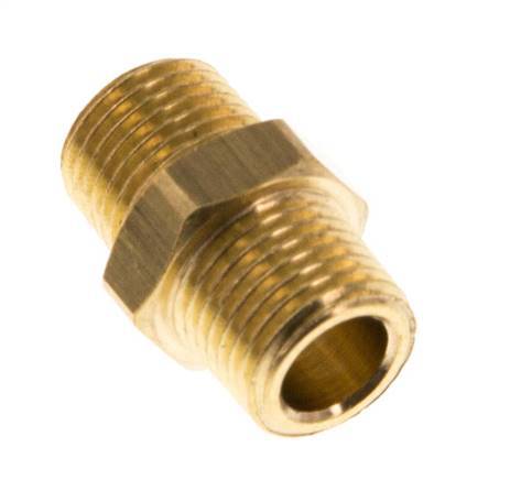 R 1/8'' Brass Double Nipple 16 Bar [5 Pieces]