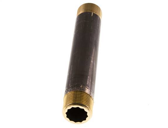 G 3/4'' Brass Double Pipe Nipple 16 Bar DIN 2982 - 150mm