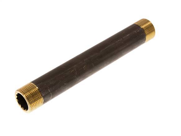 G 3/4'' Brass Double Pipe Nipple 16 Bar DIN 2982 - 180mm