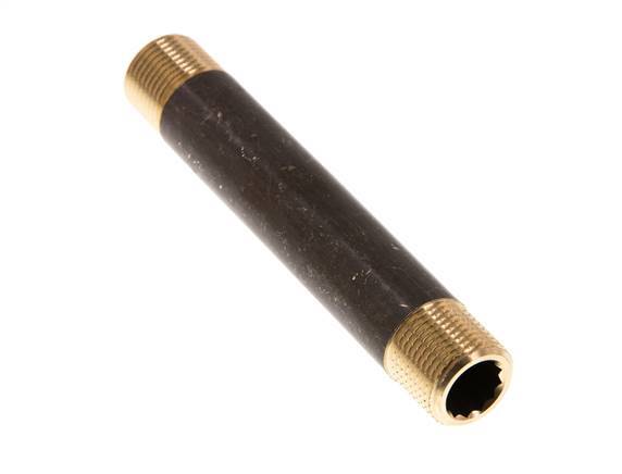 G 3/8'' Brass Double Pipe Nipple 16 Bar DIN 2982 - 100mm