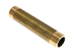 G 1'' Brass Double Pipe Nipple 16 Bar DIN 2982 - 150mm