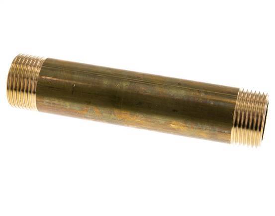 G 1'' Brass Double Pipe Nipple 16 Bar DIN 2982 - 150mm