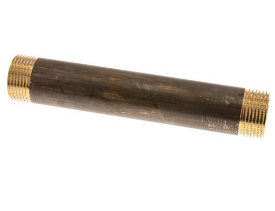 G 1'' Brass Double Pipe Nipple 16 Bar DIN 2982 - 180mm