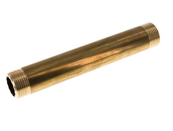 G 1'' Brass Double Pipe Nipple 16 Bar DIN 2982 - 200mm