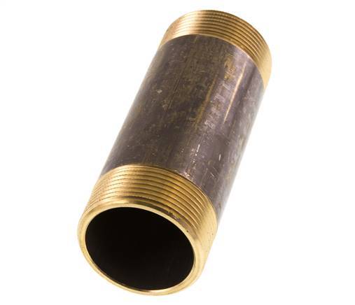 G 1 1/2'' Brass Double Pipe Nipple 16 Bar DIN 2982 - 120mm