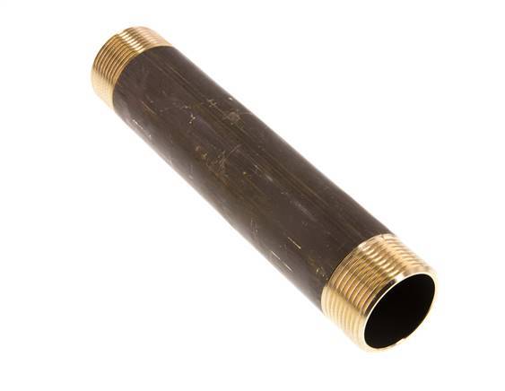 G 1 1/4'' Brass Double Pipe Nipple 16 Bar DIN 2982 - 200mm