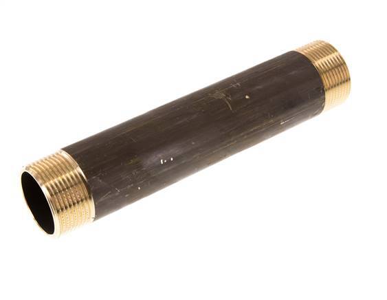 G 1 1/4'' Brass Double Pipe Nipple 16 Bar DIN 2982 - 200mm
